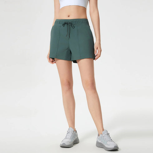 Women's Athletic Lightweight Shorts with Elastic Waist Band & Tie Strings